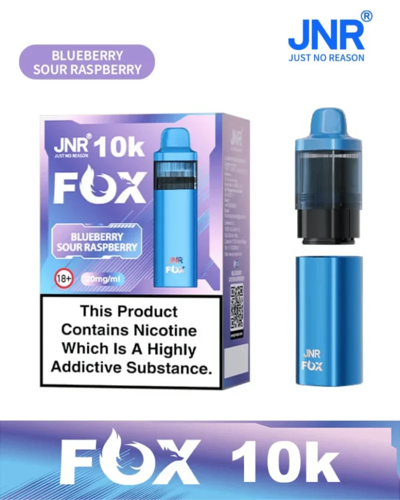 Blueberry Sour Raspberry JNR Fox 10K Prefilled Pod Vape Kit