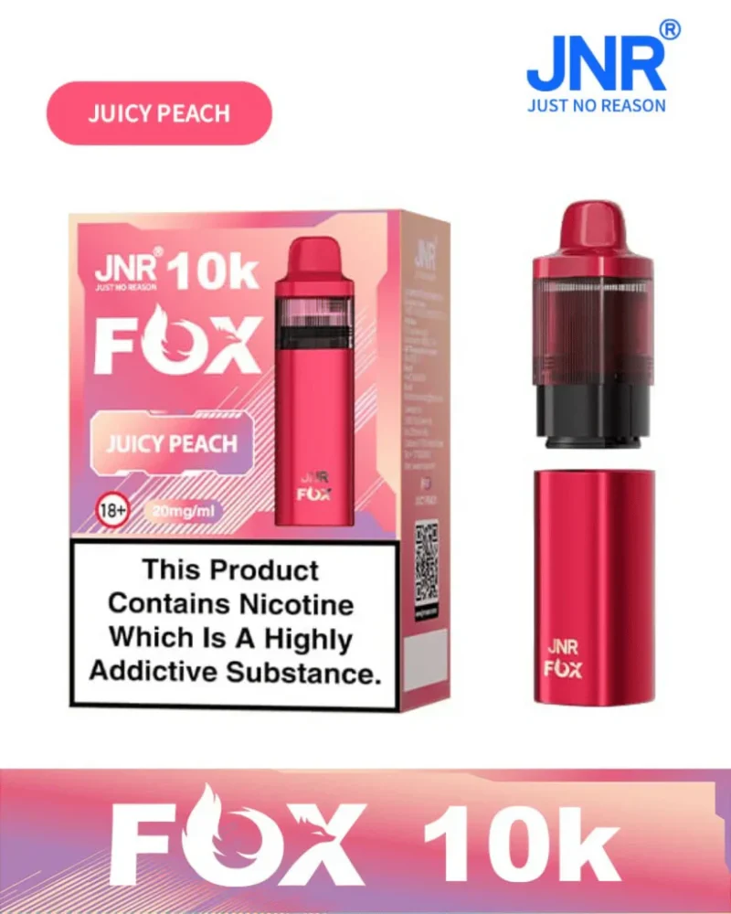 Juicy Peach JNR Fox 10K Prefilled Pod Vape Kit