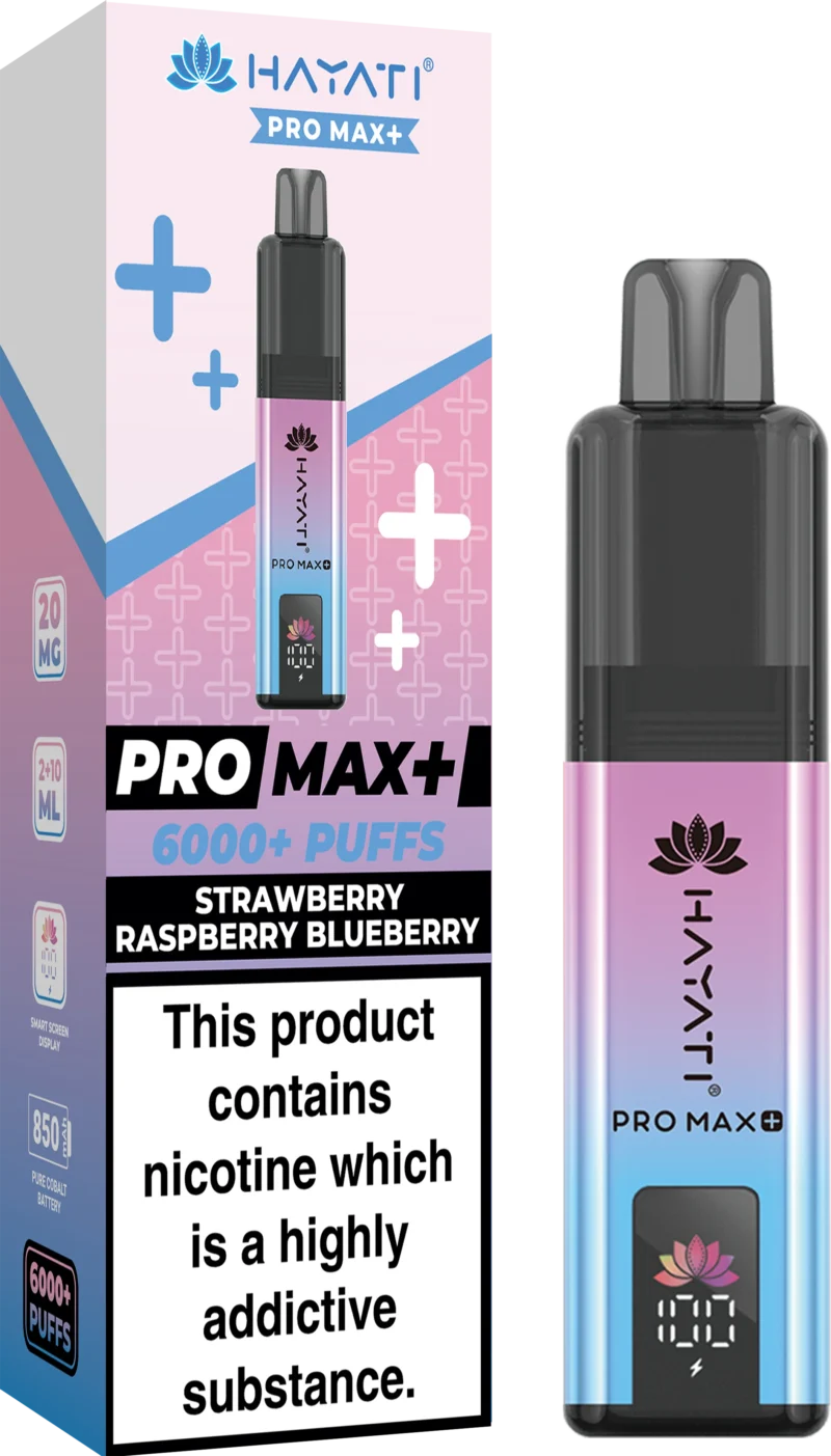 Hayati Strawberry Raspberry Blueberry Pro Max+ 6000 Prefilled Vape Kit