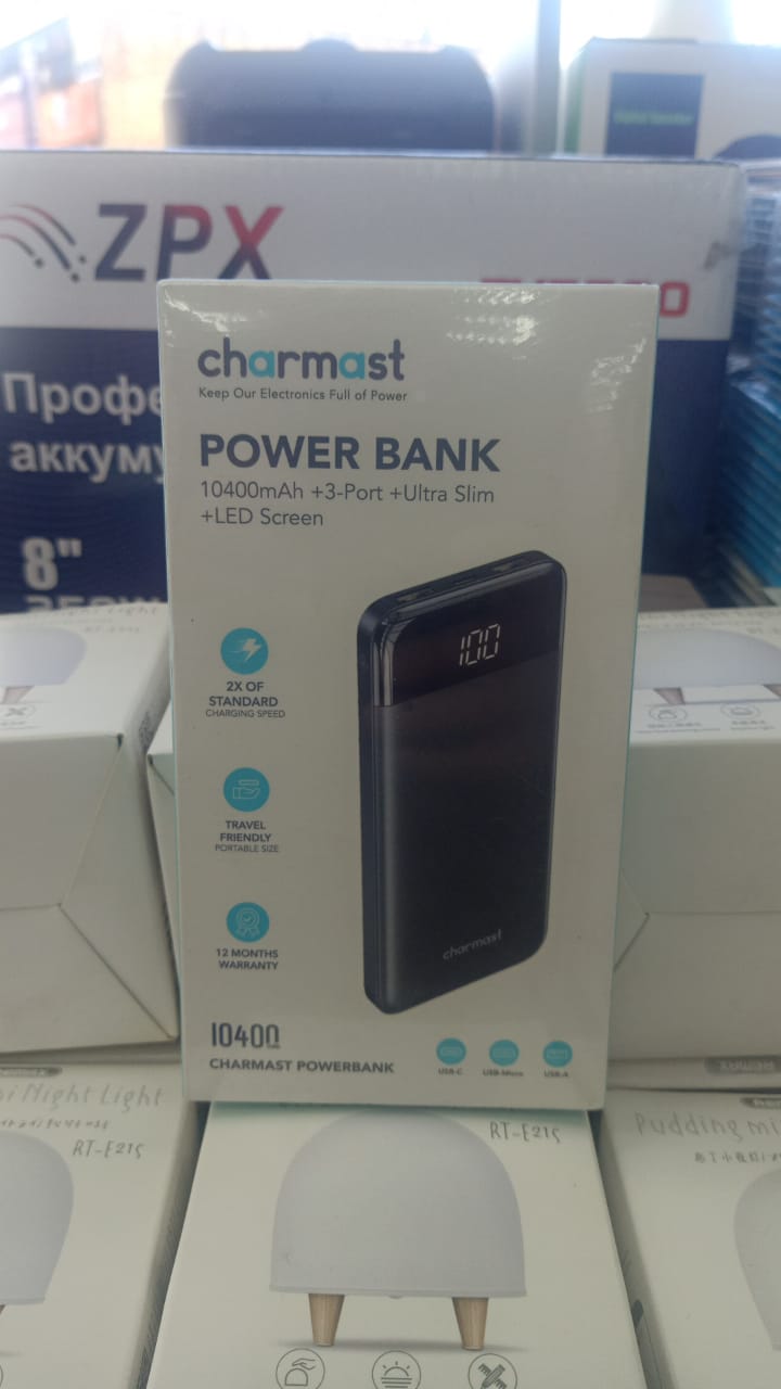 Charmast power bank 10400mAh 3 Port Ultra Slim LED Screen