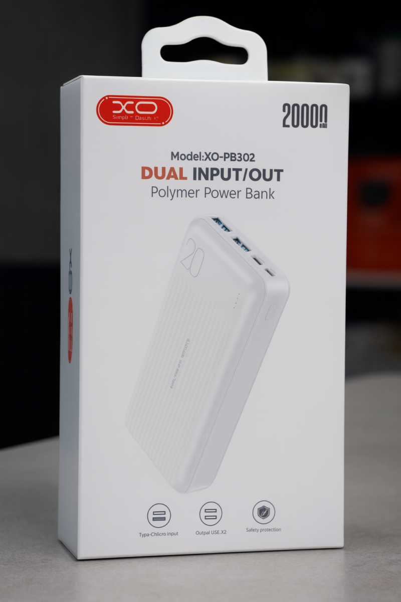 XO Dual Input/Output Polymer Power Bank 20000 XO PB302